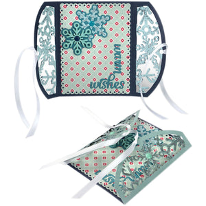 Sizzix 661393 Thinlits Die Set, Gatefold Card, Snowflakes by Lori Whitlock (8-Pack),,