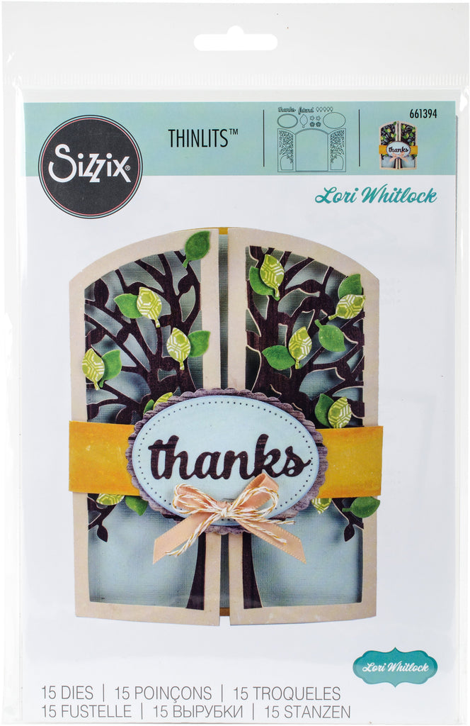 Sizzix 661394 Thinlits Die Set, Gatefold Card, Tree by Lori Whitlock (15-Pack),,