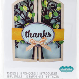 Sizzix 661394 Thinlits Die Set, Gatefold Card, Tree by Lori Whitlock (15-Pack),,
