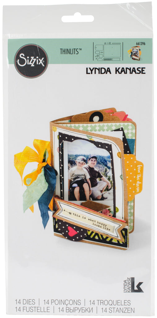 Sizzix 661396 Thinlits Die Set, Mini Album by Lynda Kanase (14-Pack),,