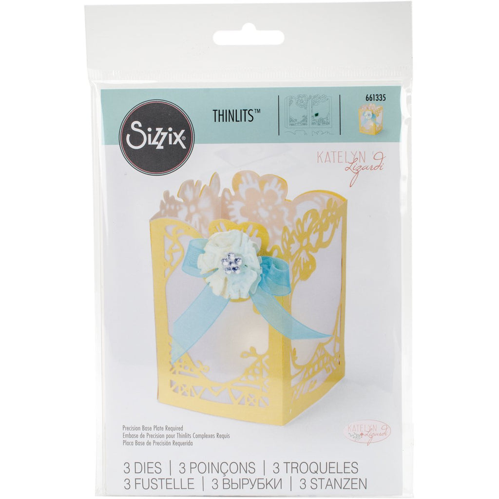 Sizzix 661335 Thinlits Die Set, Floral Lantern by Katelyn Lizardi (3-Pack),,