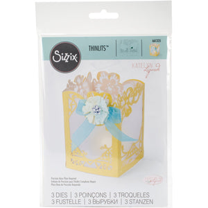 Sizzix 661335 Thinlits Die Set, Floral Lantern by Katelyn Lizardi (3-Pack),,