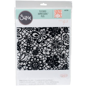 Sizzix 661340 Textured Impressions Plus Embossing Folder, Botanical Lace by Katelyn Lizardi