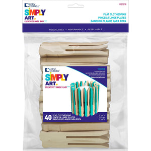 Simply Art Wood  Flat Clothespins 40 ct.