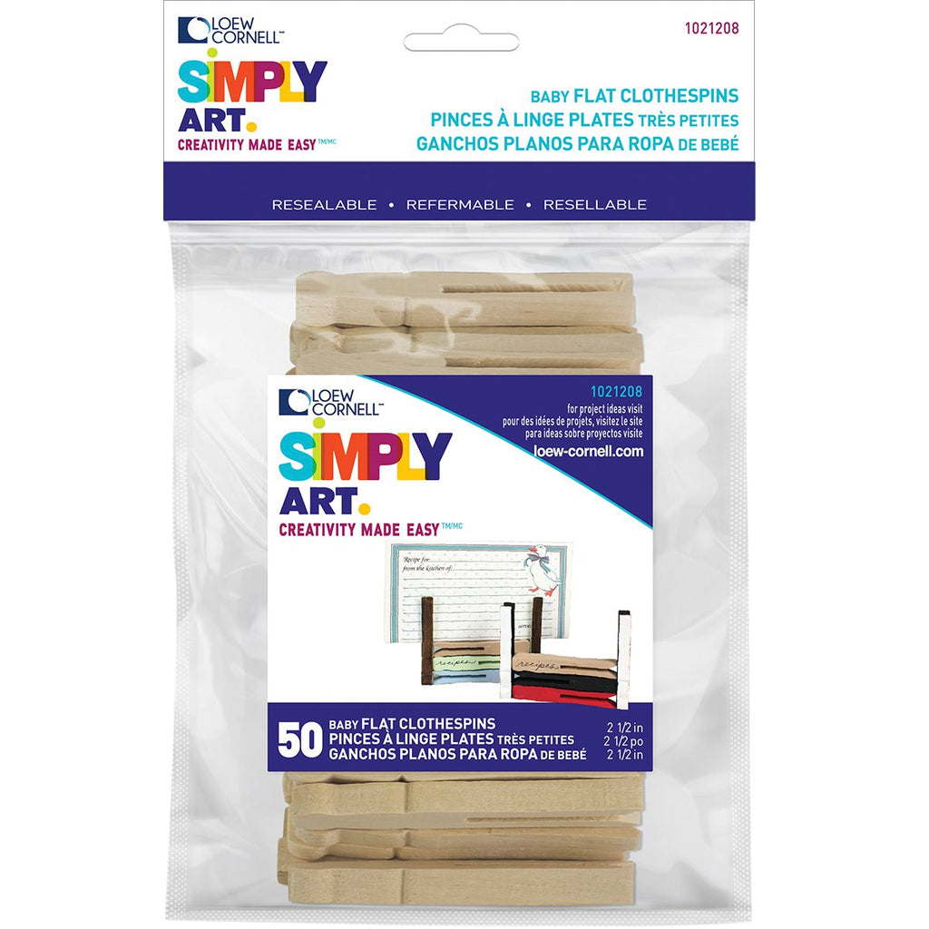 Simply Art Wood Baby Flat Clothespins 50 ct.