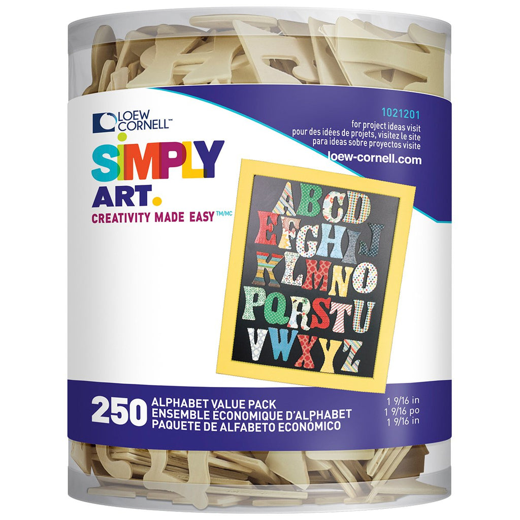 Simply Art Wood Alphabet Value Pack 250 ct.