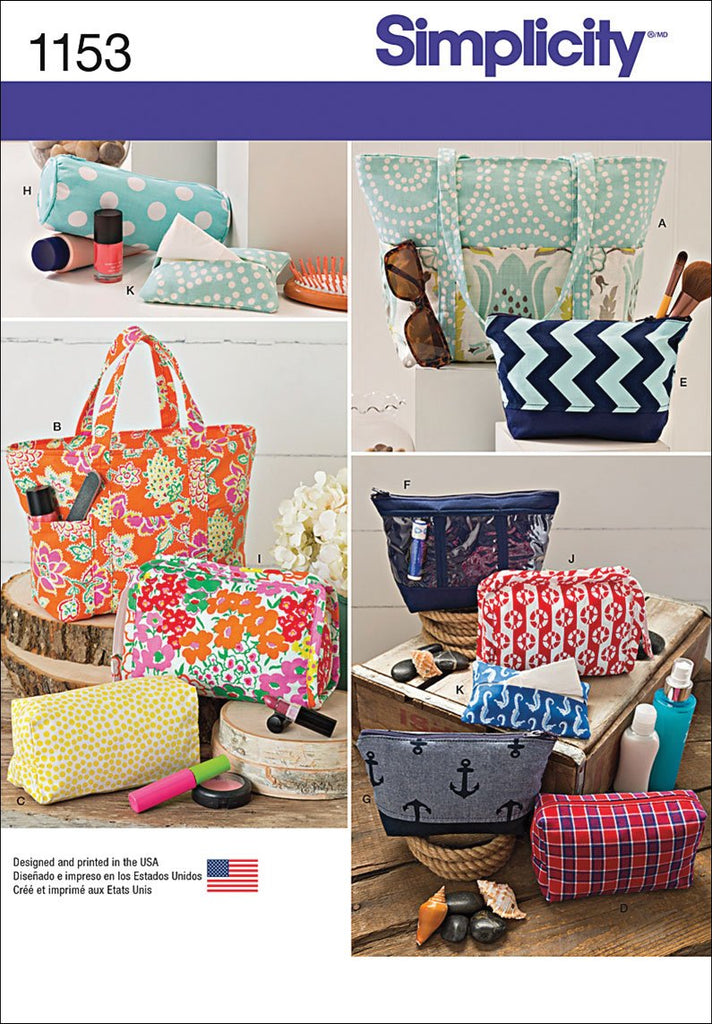 Simplicity Patterns US1153OS Accessory Bags, OS (ONE SIZE)