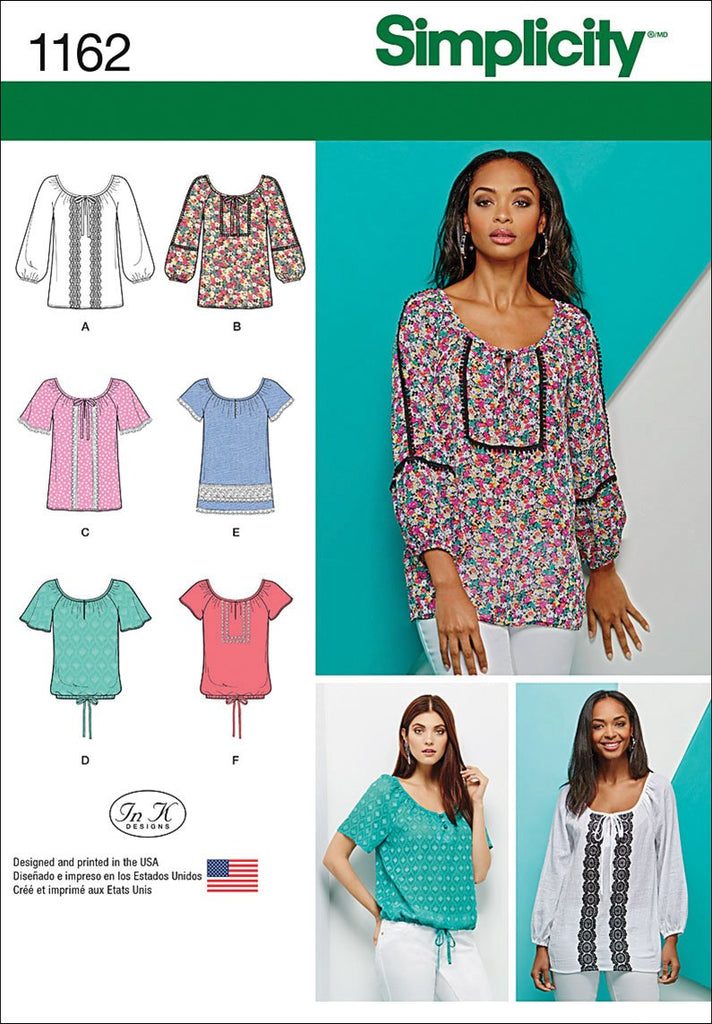 Simplicity Patterns US1162R5 Misses' Blouse with Sleeve, Length and Trim Variations, R5 (14-16-18-20-22)