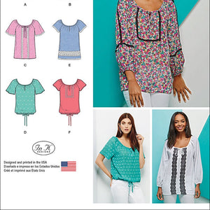 Simplicity Patterns US1162R5 Misses' Blouse with Sleeve, Length and Trim Variations, R5 (14-16-18-20-22)