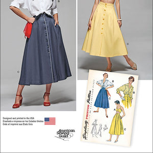 Simplicity 1950's Vintage American Sewing Guild Pattern 1166 Misses Blouse, Skirt and Bra Top, Sizes 6-8-10-12-14