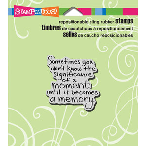 Stampendous Cling Rubber Stamp, "Moment Memory"