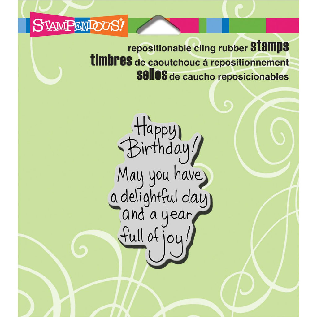 Stampendous Cling Rubber Stamp, "Delightful Birthday"