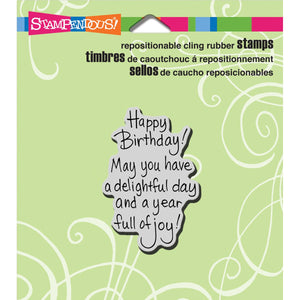 Stampendous Cling Rubber Stamp, "Delightful Birthday"