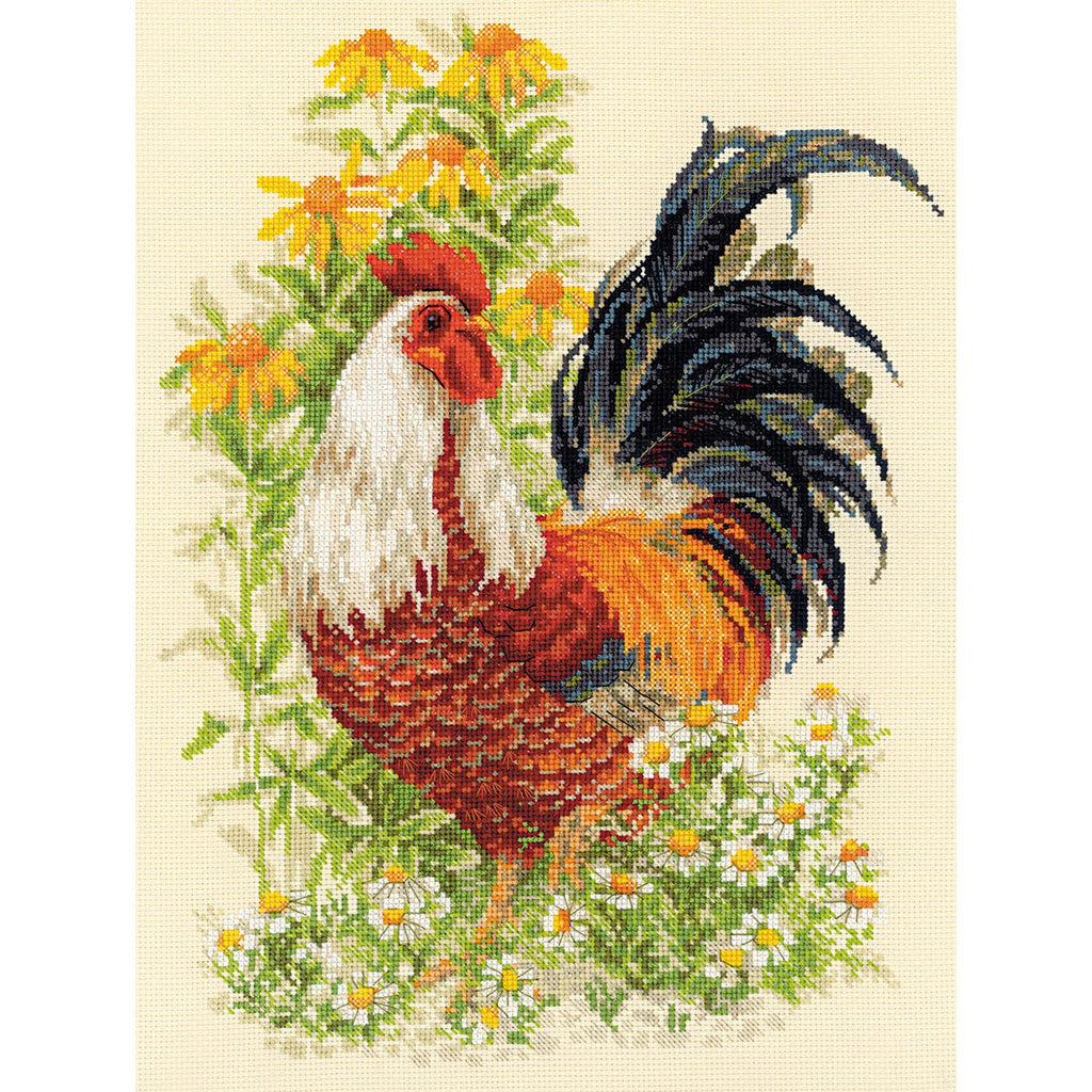 Riolis Rooster 14 Count Counted Cross Stitch Kit, 11.75 x 15.75"