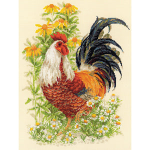 Riolis Rooster 14 Count Counted Cross Stitch Kit, 11.75 x 15.75"