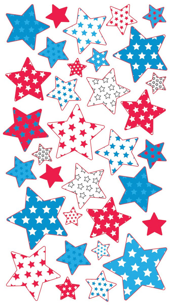 Sticko Red, White and Blue Stars Metallic Stickers