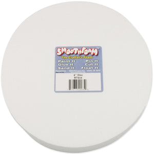 Smoothfoam Disc Crafts Foam for Modeling, 8 by 1-Inch, White