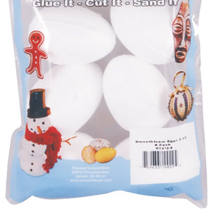 Smoothfoam 6-Pack Egg Crafts Foam for Modeling, 2.5-Inch, White