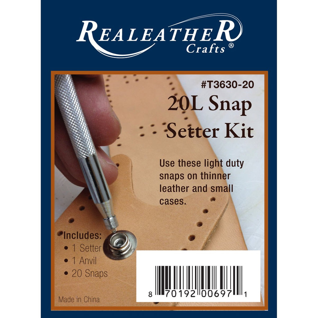 Realeather Crafts Snap Setter Kit, 20-Litter, Nickel