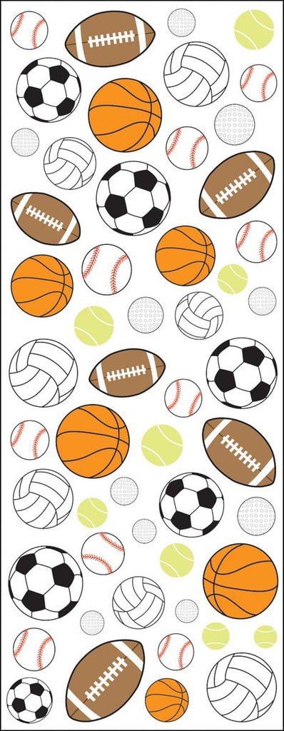 Puffy Classic Stickers-Sport Balls