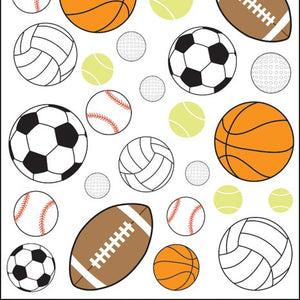 Puffy Classic Stickers-Sport Balls