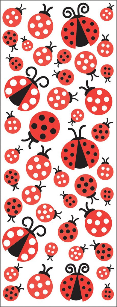 Puffy Classic Stickers-Ladybugs
