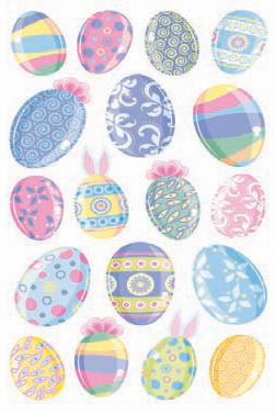 Sticko Multiple color Easter Eggs Stickers