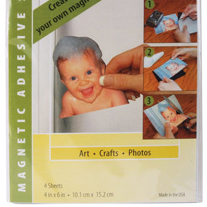 ProMag Adhesive Magnetic Sheet-4"X6" 4/Pkg