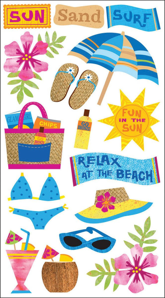 Sticko Sun, Surf, Sand Stickers