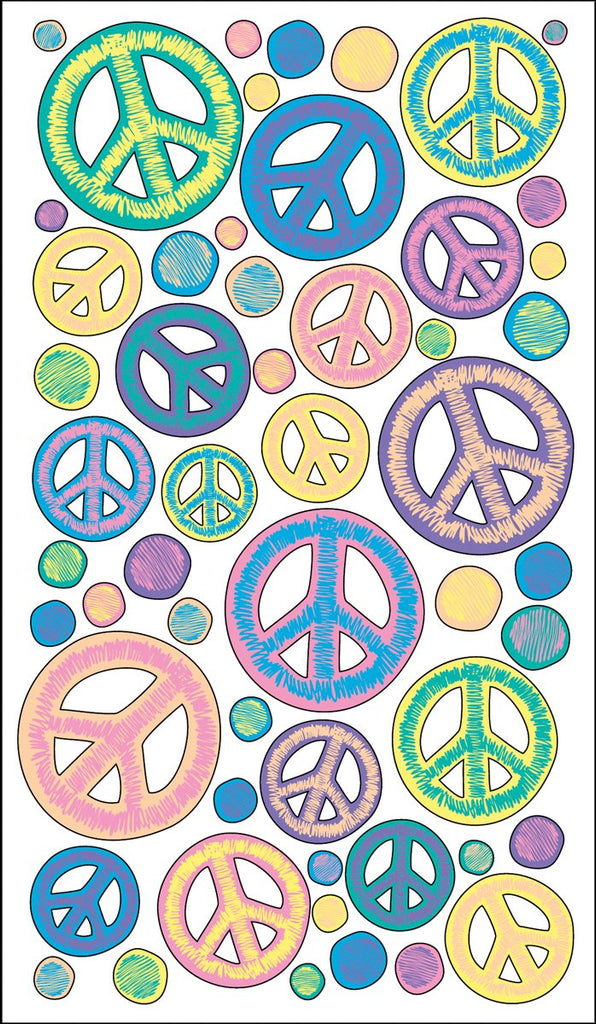 Sticko Sketchy Peace Signs Stickers
