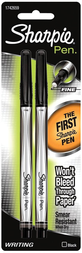 Sharpie Pen, Fine Point, Black, 2-Count