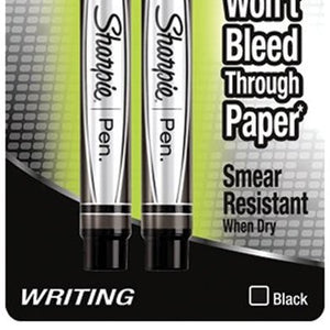 Sharpie Pen, Fine Point, Black, 2-Count