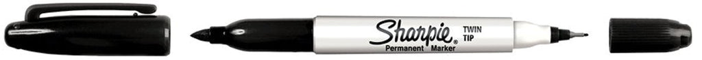 Sharpie 32201 Twin-Tip Permanent Marker, Fine/Ultra Fine, Black (SAN32201)