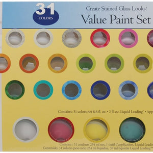 Plaid Gallery Glass Window Color Value Paint Set, 17030 (31-Colors)