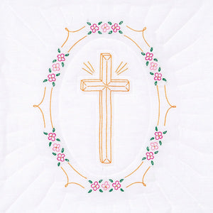 Stamped White Quilt Blocks 18"X18" 6/Pkg-Cross