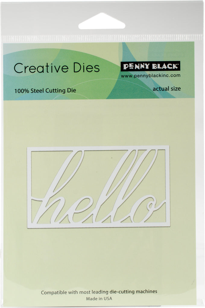 Penny Black Hello Framed Steel Die (51-350)