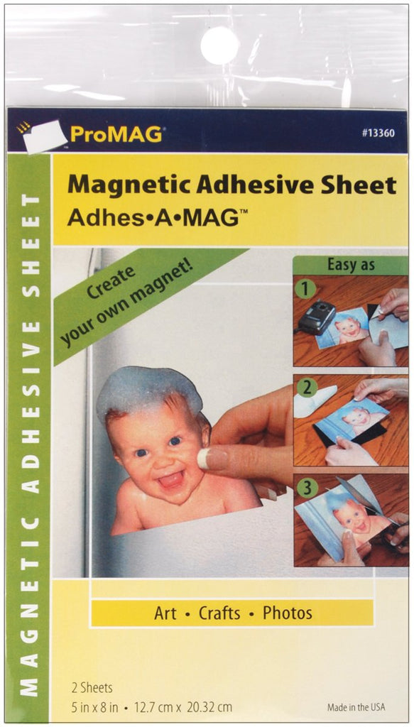 ProMag ProMag Adhesive Magnetic Sheet, 5 by 8-Inch, 2-Pack