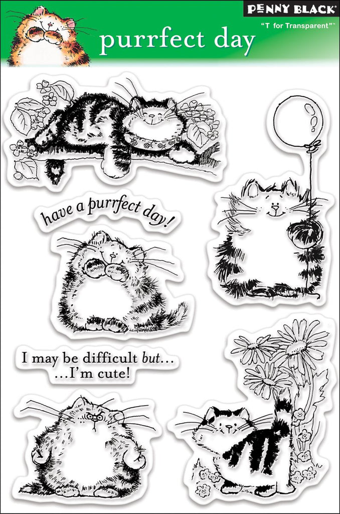 Penny Black Clear Stamp Set, Purrfect Day