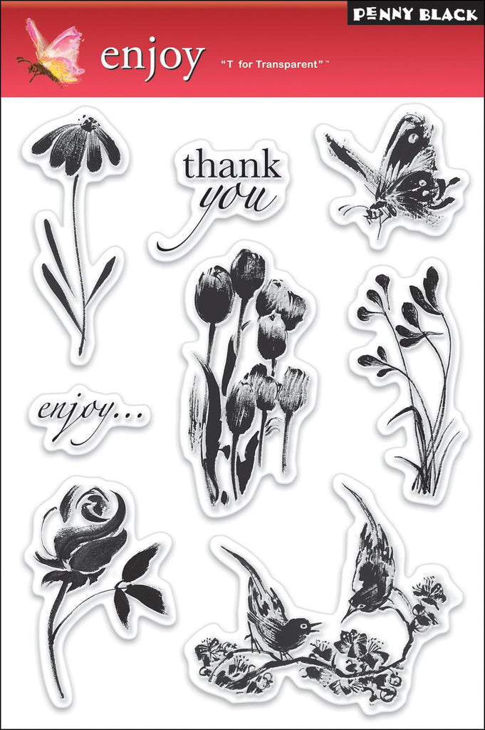Penny Black Clear Stamp Set, Enjoy