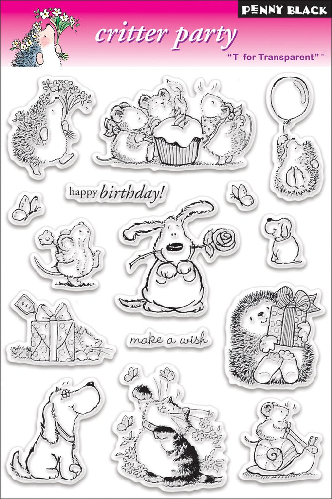 Penny Black Clear Stamp Set, Critter Party