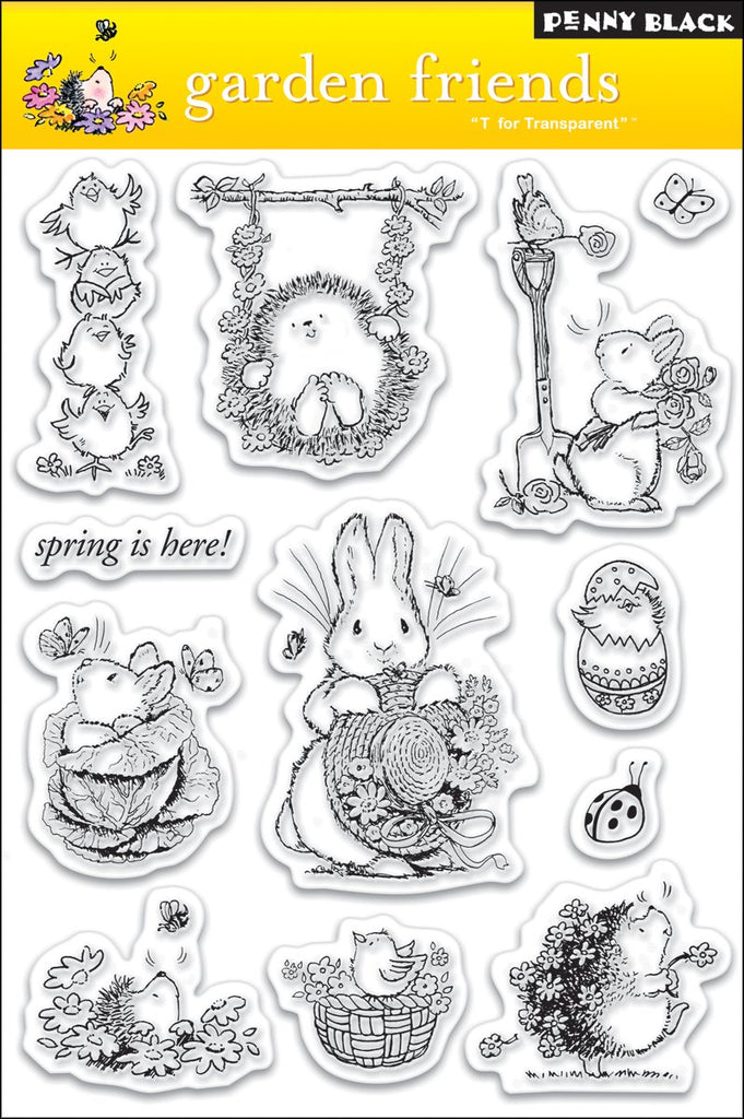 Penny Black Clear Stamp Set, Garden Friends