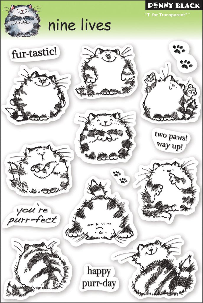 Penny Black Clear Stamp Set, Nine Lives