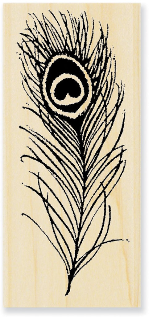 Stampendous Mounted Rubber Stamp 1-3/4"X4"-Peacock Feather