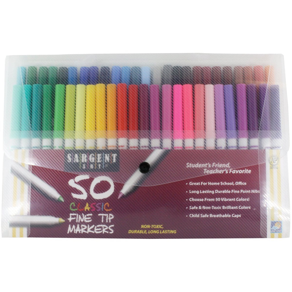 Sargent Art 22-1591 50-Count Fine Tip Classic Markers Pack
