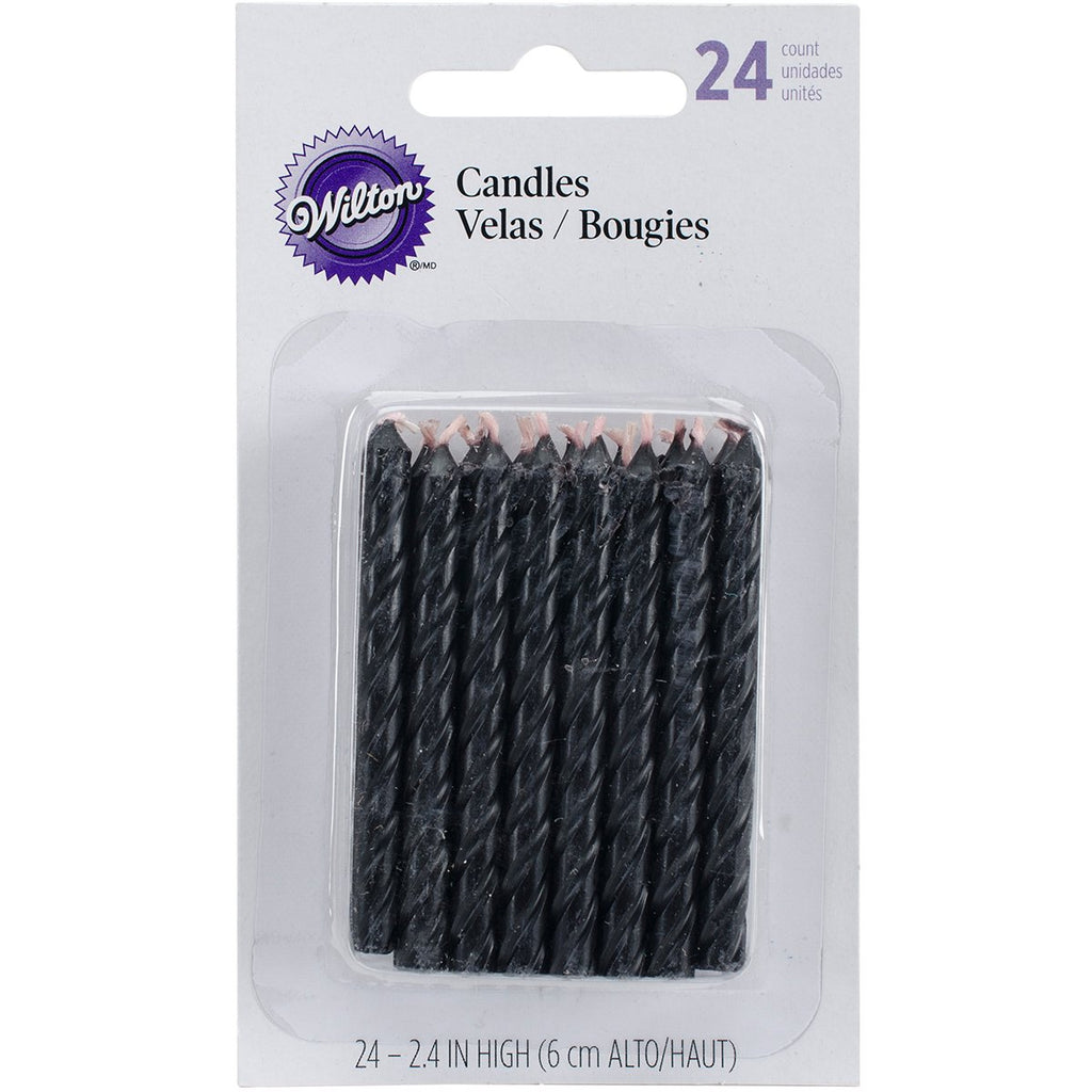 Wilton W2811224 Birthday Candles, 2.5-Inch, Black, 24-Pack