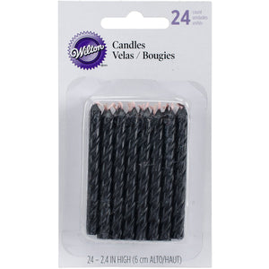 Wilton W2811224 Birthday Candles, 2.5-Inch, Black, 24-Pack