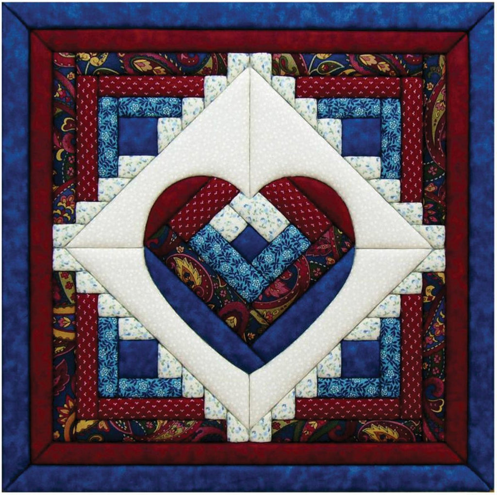 Quilt Magic 15-1/2-Inch by 15-1/2-Inch Log Cabin Heart Kit