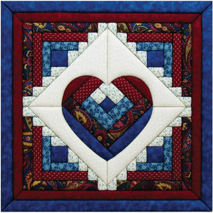 Quilt Magic 15-1/2-Inch by 15-1/2-Inch Log Cabin Heart Kit