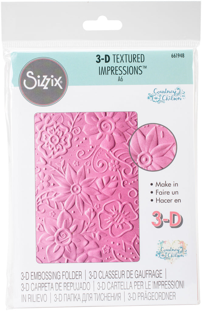 Sizzix 3D Textured Impressions Embossing Folder 661948 Bohemian Botanicals