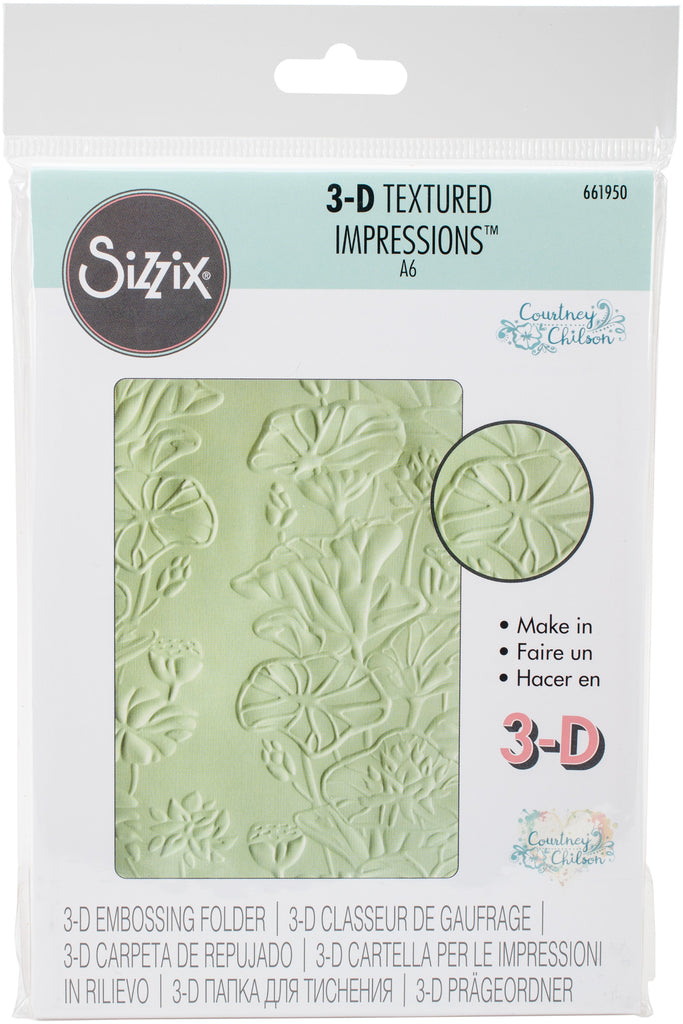 Sizzix 3D Textured Impressions Embossing Folder 661950 Lily Pond